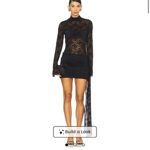 NWT - Revolve x Runaway The Label Black Lace Long Sleeve Mini Dress